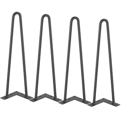 406,4 mm Haarnadel-Möbelbeine, Metall, ideal für Heimwerkerprojekte wie Nachttische, Couchtische und Schreibtische, Tragkraft 226,8 kg, inklusive Gummifüßen, robuste und moderne Tischbeine aus Metall, 4 Stück