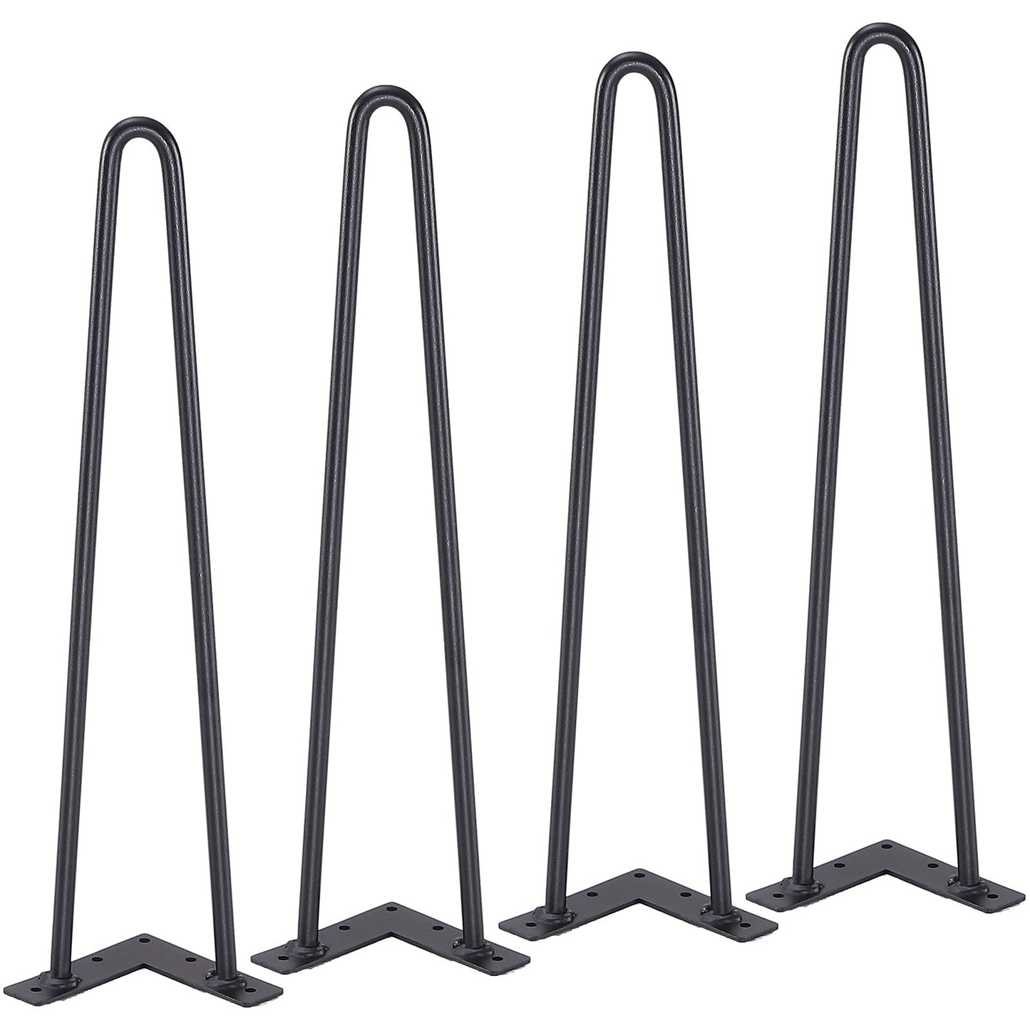 482,6 mm Haarnadel-Möbelbeine, Metall, ideal für Heimwerkerprojekte wie Nachttische, Couchtische und Schreibtische, Tragkraft 226,8 kg, inklusive Gummifüßen, robuste und moderne Tischbeine aus Metall, 4 Stück