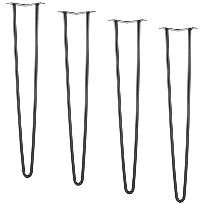 711,2 mm Haarnadel-Möbelbeine, Metall, ideal für Heimwerkerprojekte wie Nachttische, Couchtische und Schreibtische, Tragkraft 226,8 kg, inklusive Gummifüßen, robuste und moderne Tischbeine aus Metall, 4 Stück