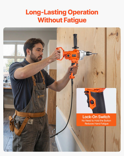 Drill Mixer, 12.7mm Corded Electric Drill Mixer Set, 0-850RPM 3.2A Mixing Drills, Mixing Drills Machine with D-Handle for Drilling & Blending, Handheld Cement Mixers for Fodder, Paint, Cement