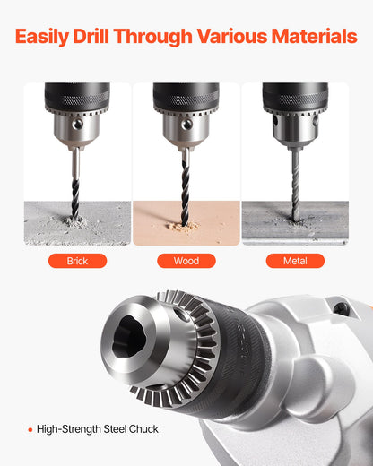 Drill Mixer, 15.89mm Corded Electric Drill Mixer Set, 0-850RPM 3.2A Mixing Drills, Mixing Drills Machine with D-Handle for Drilling & Blending, Handheld Cement Mixers for Fodder, Paint, Cement