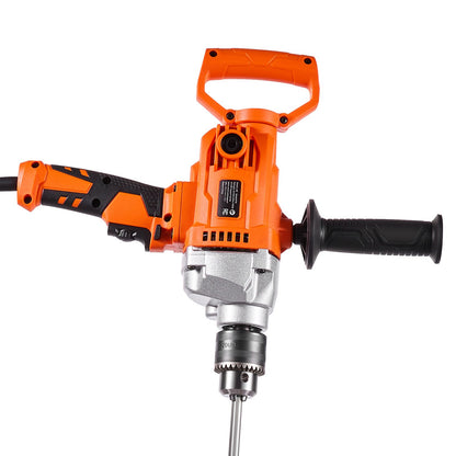 Drill Mixer, 15.89mm Corded Electric Drill Mixer Set, 0-850RPM 3.2A Mixing Drills, Mixing Drills Machine with D-Handle for Drilling & Blending, Handheld Cement Mixers for Fodder, Paint, Cement