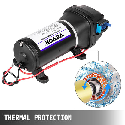 Hochdruck-Membranpumpe, 12 V FL-40, 2,7 bar (40 PSI), selbstansaugend, 17 l/min, Sprühdüse für Wohnwagen, Boote, Wohnmobile und Garten