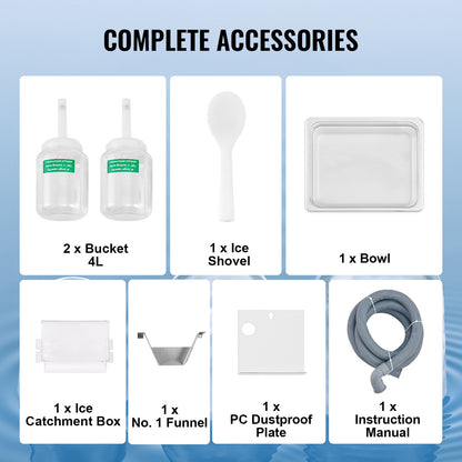 Gewerbliche Schneeflocken-Eismaschine, 230 kg/24 h, Eismaschine mit Edelstahl-Eisraspel, elektrische Schneekegelmaschine, Luftkühlsystem für schnelle Wärmeableitung, für Bäckereien und Cafés
