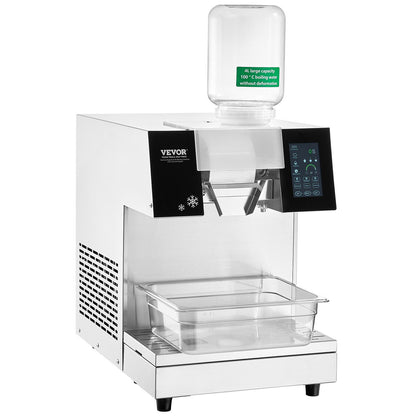 Gewerbliche Schneeflocken-Eismaschine, 230 kg/24 h, Eismaschine mit Edelstahl-Eisraspel, elektrische Schneekegelmaschine, Luftkühlsystem für schnelle Wärmeableitung, für Bäckereien und Cafés