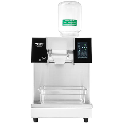 Gewerbliche Schneeflocken-Eismaschine, 230 kg/24 h, Eismaschine mit Edelstahl-Eisraspel, elektrische Schneekegelmaschine, Luftkühlsystem für schnelle Wärmeableitung, für Bäckereien und Cafés