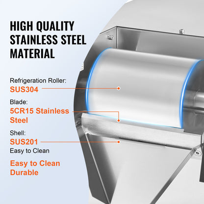 Gewerbliche Schneeflocken-Eismaschine, 260 kg/24 h, Eismaschine mit Edelstahl-Eisraspel, elektrische Schneekegelmaschine, Luftkühlsystem für schnelle Wärmeableitung, für Bäckereien und Cafés