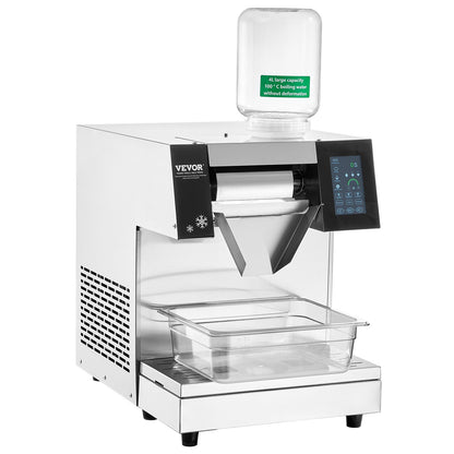 Gewerbliche Schneeflocken-Eismaschine, 260 kg/24 h, Eismaschine mit Edelstahl-Eisraspel, elektrische Schneekegelmaschine, Luftkühlsystem für schnelle Wärmeableitung, für Bäckereien und Cafés