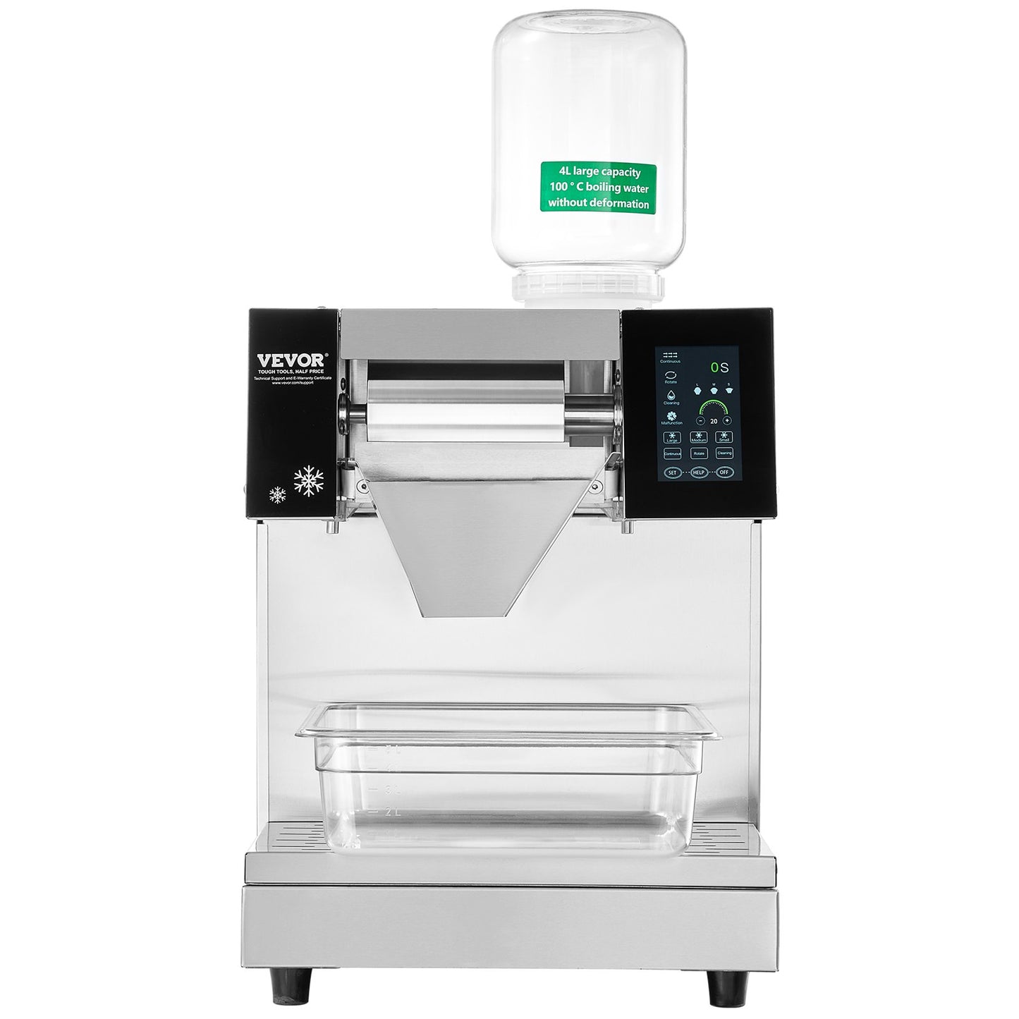 Gewerbliche Schneeflocken-Eismaschine, 260 kg/24 h, Eismaschine mit Edelstahl-Eisraspel, elektrische Schneekegelmaschine, Luftkühlsystem für schnelle Wärmeableitung, für Bäckereien und Cafés