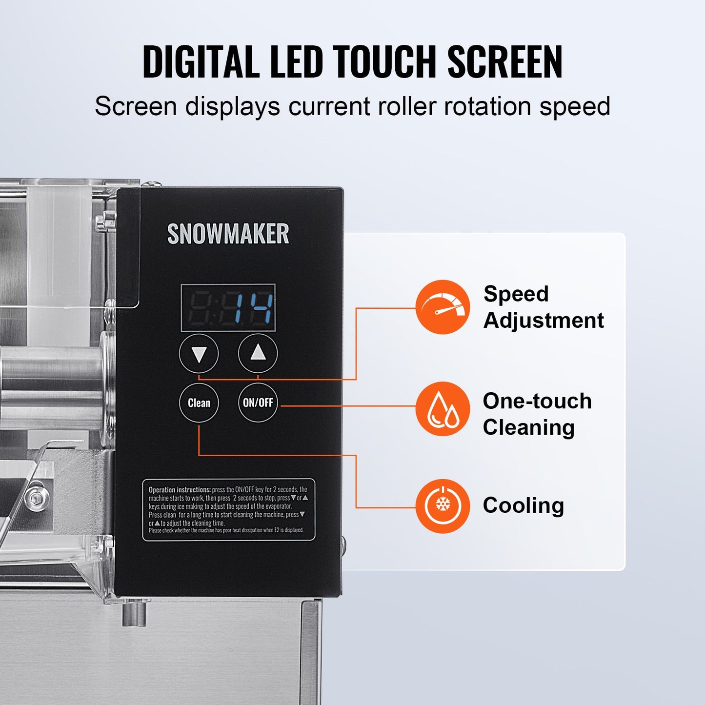 Commercial Snowflake Ice Machine, 176.4LBS/24H Snowflake Ice Maker, Stainless Steel Ice Shaver Machine, Electric Snow Cone Maker, Air Cooling System for Rapid Heat Dissipation, for Bakery, Cafe