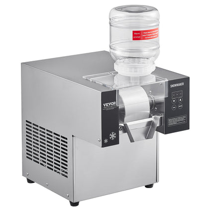 Commercial Snowflake Ice Machine, 176.4LBS/24H Snowflake Ice Maker, Stainless Steel Ice Shaver Machine, Electric Snow Cone Maker, Air Cooling System for Rapid Heat Dissipation, for Bakery, Cafe