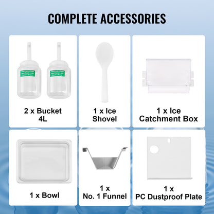 Gewerbliche Schneeflocken-Eismaschine, 180 kg/24 h, Eismaschine mit Edelstahl-Eisraspel, elektrische Schneekegelmaschine, Luftkühlsystem für schnelle Wärmeableitung, für Bäckereien und Cafés