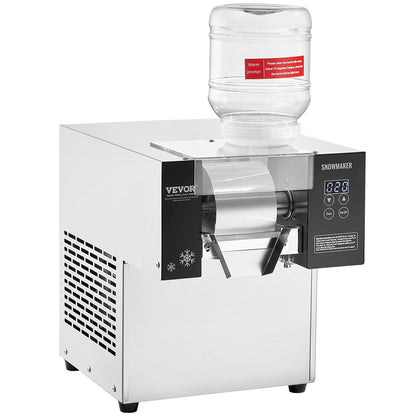 Gewerbliche Schneeflocken-Eismaschine, 125 kg/24 h, Eismaschine mit Edelstahl-Eisraspel, elektrische Schneekegelmaschine, Luftkühlsystem für schnelle Wärmeableitung, für Bäckereien und Cafés