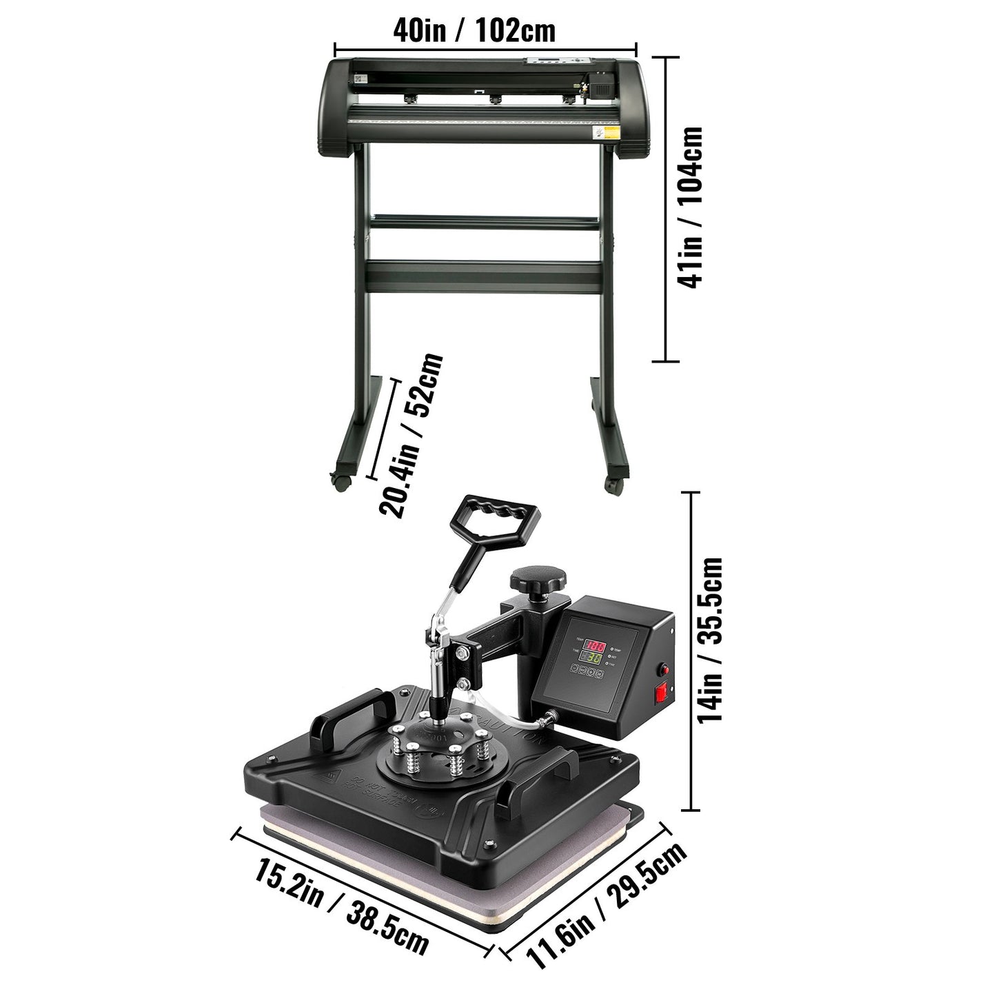 5-in-1-Digital-Heißpresse (15" x 12") und Vinylschneider (34") mit Signmaster-Software