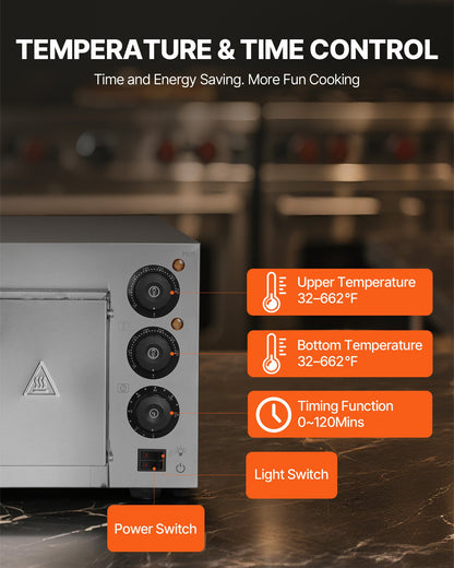 Gewerblicher Tischpizzaofen, elektrischer Pizzaofen für 40,6 cm Pizzen, für den Innenbereich