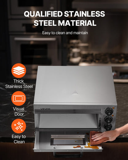 Gewerblicher Tischpizzaofen, elektrischer Pizzaofen für 40,6 cm Pizzen, für den Innenbereich