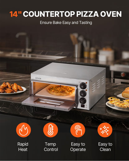 Gewerblicher Tischpizzaofen, elektrischer Pizzaofen für Pizzen bis 35,56 cm Durchmesser, für den Innenbereich