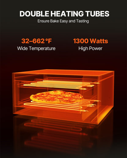 Gewerblicher Tischpizzaofen, elektrischer Pizzaofen für Pizzen bis 35,56 cm Durchmesser, für den Innenbereich