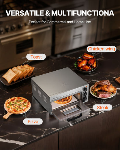 Gewerblicher Tischpizzaofen, elektrischer Pizzaofen für Pizzen bis 35,56 cm Durchmesser, für den Innenbereich