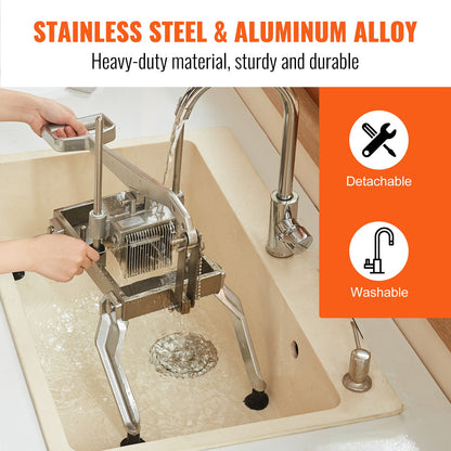 Commercial Vegetable Slicer, 1/4 and 1/2 inch Tomato Slicer, Stainless Steel and Aluminum Alloy Vegetable Cutter Slicer, Manual Tomato Slicer with Non-slip Feet, for Tomatoes, Onions, Potatoes