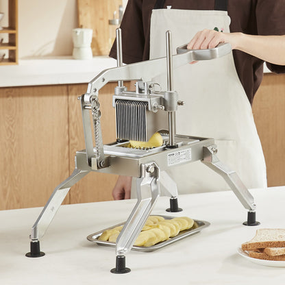 Commercial Vegetable Slicer, 3/8 and 3/16 inch Tomato Slicer, Stainless Steel and Aluminum Alloy Vegetable Cutter Slicer, Manual Tomato Slicer with Non-slip Feet, for Tomatoes, Onions, Potatoes