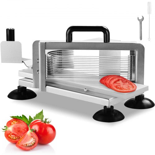 Commercial Tomato Slicer, 3/16 inch Tomato Cutter Slicer, Stainless Steel Heavy Duty Tomato Slicer Machine, Manual Tomato Slicer with Non-slip Feet, for Cutting Tomatoes, Cucumbers, Bananas