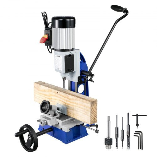 Woodworking Mortise Machine, 373 W(1/2 HP) 1400RPM Powermatic Mortiser, With Movable Work Bench Benchtop Mortising Machine, For Making Round Holes Square Holes Or Special Square Holes In Wood