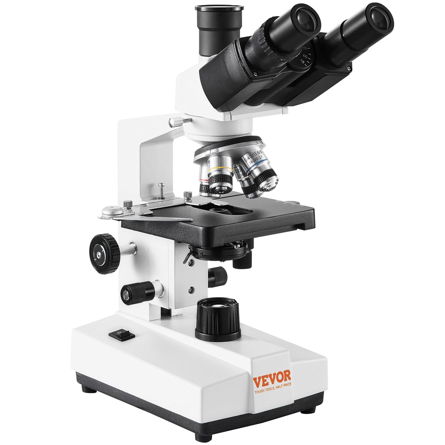Compound Trinocular Microscope 40X-2500 Magnification Lab Microscope with LED Illumination & External Interface
