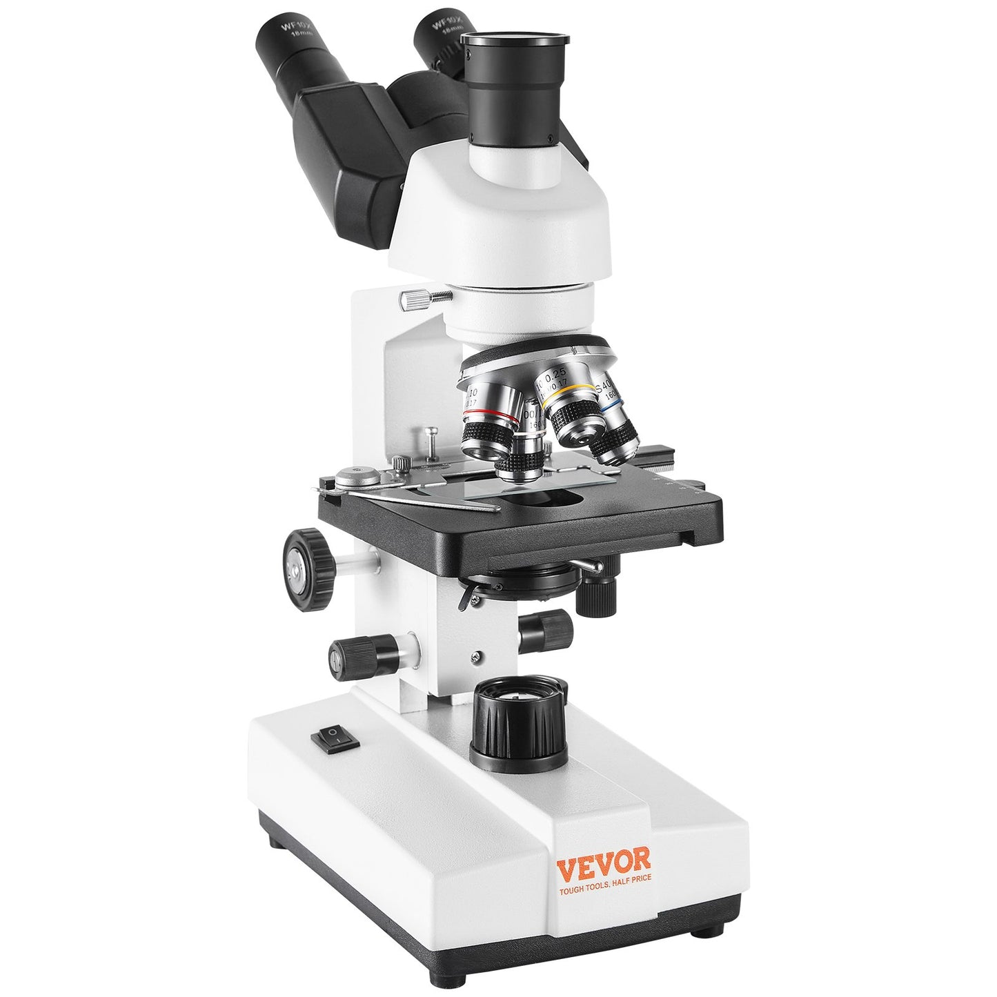 Compound Trinocular Microscope 40X-2500 Magnification Lab Microscope with LED Illumination & External Interface