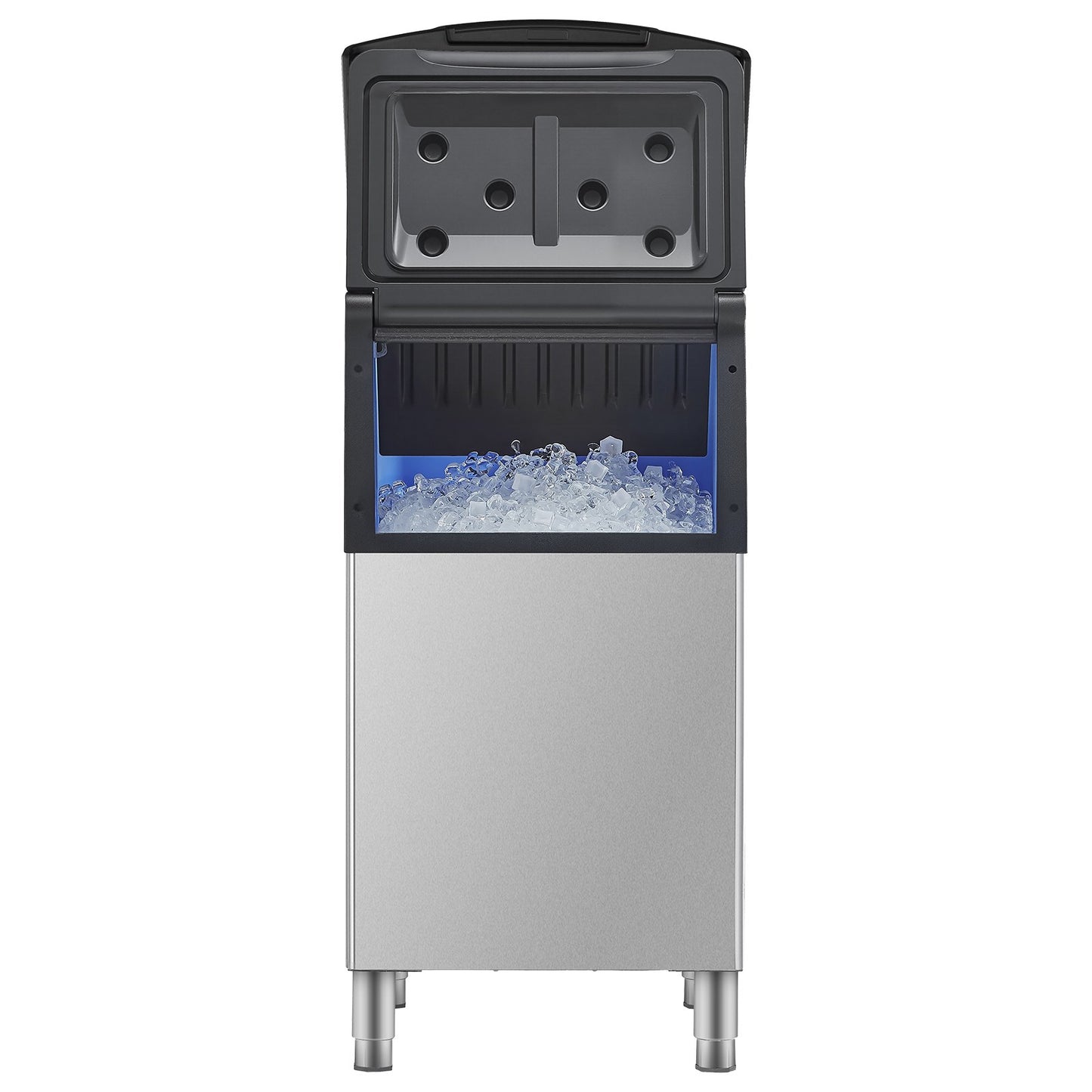 Commercial Ice Maker Storage Bin, 136 kg Capacity Ice-Bin, Commercial Ice Storage Bin with Adjustable Anti-slip Rubber Feet, Suitable for Restaurant Hotel and Beverage Shops