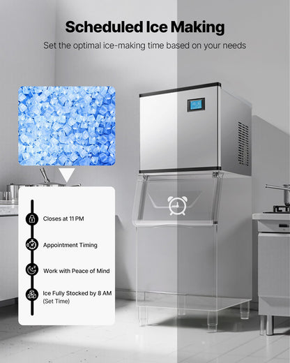 Commercial Ice Maker 300 lbs/24 h Self-Cleaning Ice Machine - Head Only