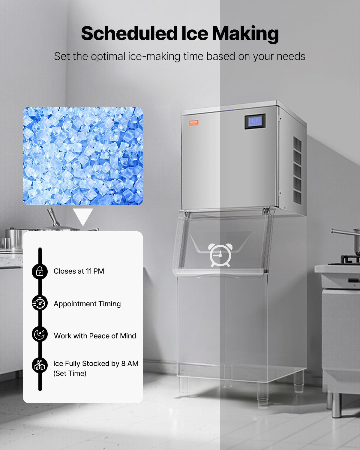 Commercial Ice Maker 360 lbs/Day Self-Cleaning Ice Machine - Head Only