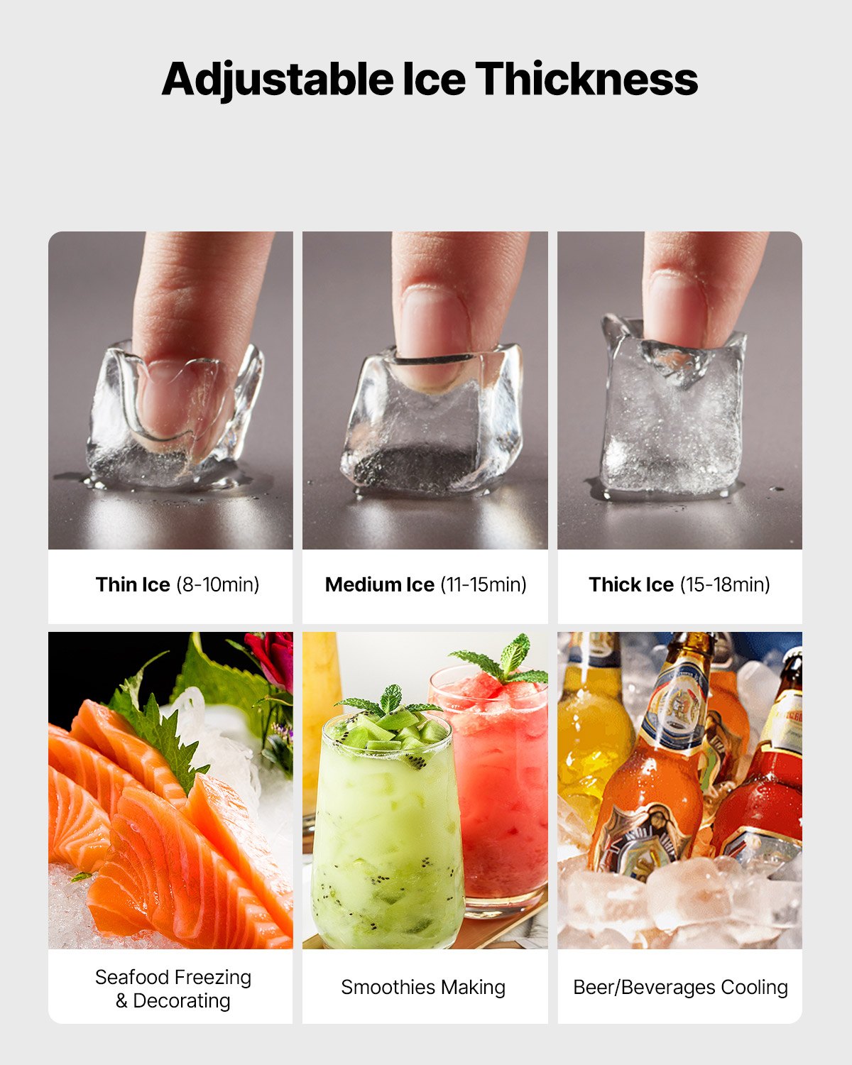 Commercial Ice Maker Machine 450 lbs/Day, 22 Inch Stainless Steel Industrial Ice Machine, Self-Cleaning and Scheduled Ice Making, Modular Ice Cube Machine for Restaurant Hotel - Head Only