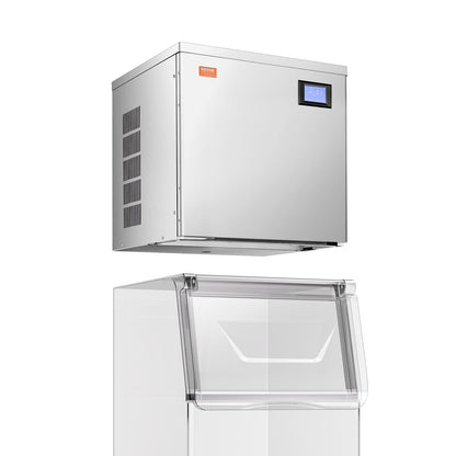 Commercial Ice Maker Machine 450 lbs/Day, 22 Inch Stainless Steel Industrial Ice Machine, Self-Cleaning and Scheduled Ice Making, Modular Ice Cube Machine for Restaurant Hotel - Head Only