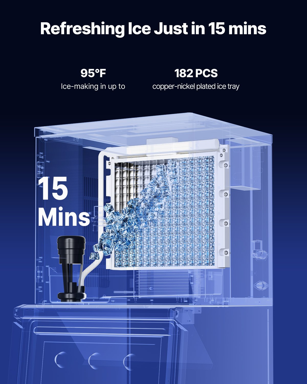 Commercial Ice Maker 500 lbs/24 h Self-Cleaning Ice Machine - Head Only