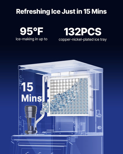 Gewerbliche Eismaschine – Prozessor, 136 kg/Tag, Edelstahl, mit programmierter Eisproduktion, Selbstreinigung, einstellbarer Eisdicke, ideal für Restaurants, Bars, Cafés und Hotels – nur Prozessor