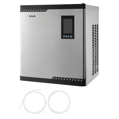 Gewerbliche Eismaschine – Prozessor, 136 kg/Tag, Edelstahl, mit programmierter Eisproduktion, Selbstreinigung, einstellbarer Eisdicke, ideal für Restaurants, Bars, Cafés und Hotels – nur Prozessor