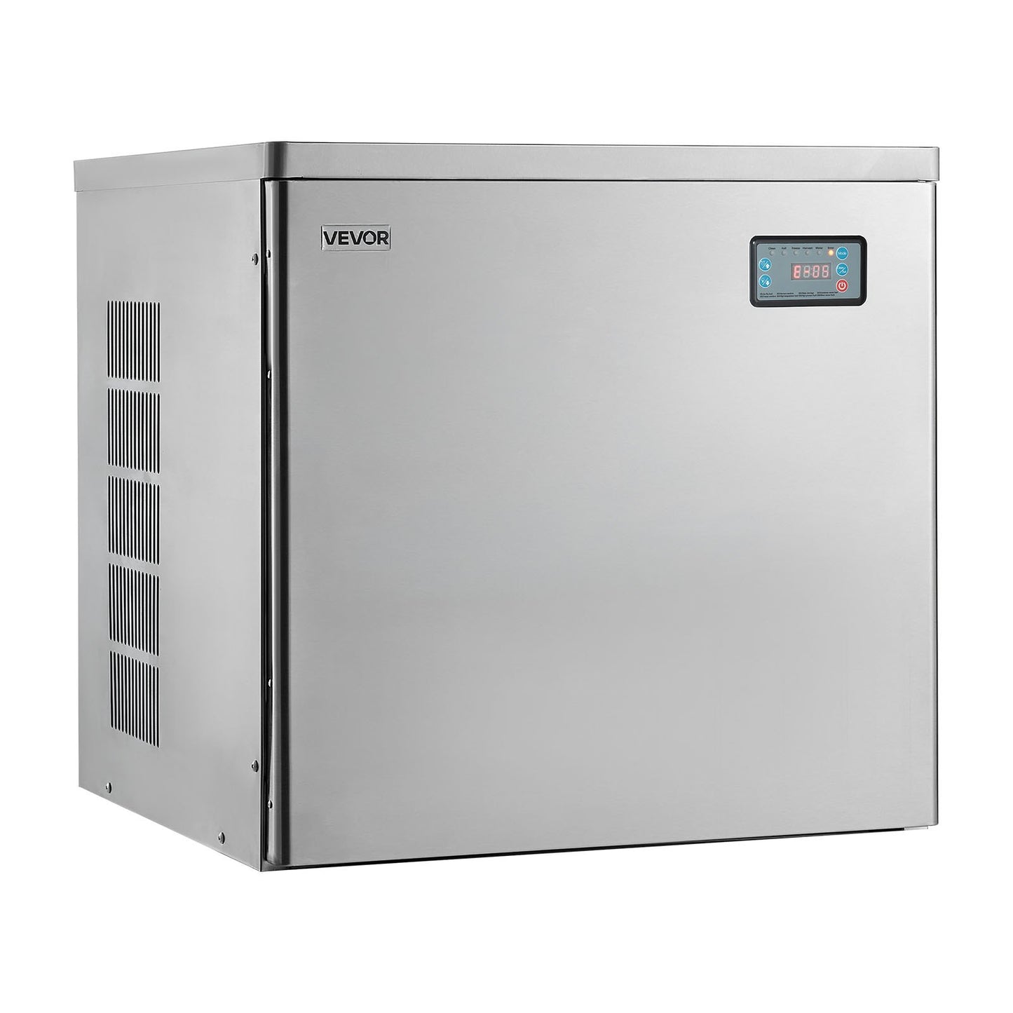 Gewerbliche Eismaschine – Prozessorkopf, 204 kg/Tag, Edelstahl-Eismaschine mit programmierter Eisproduktion, Selbstreinigung, einstellbarer Eisdicke, ideal für Restaurants, Bars, Cafés und Hotels – nur Prozessorkopf