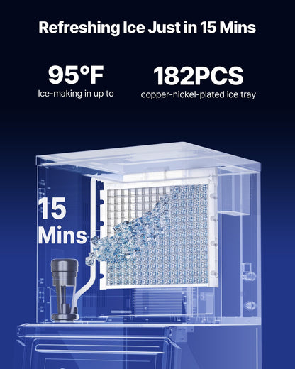 Gewerbliche Eismaschine – Eismaschine (nur Gehäuse), 250 kg/Tag, Edelstahl, mit programmierter Eisproduktion, Selbstreinigung, einstellbarer Eisdicke, ideal für Restaurants, Bars, Cafés und Hotels.