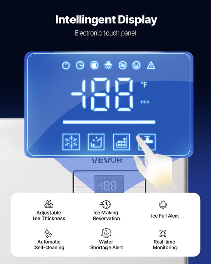 Gewerbliche Eismaschine – Eismaschine (nur Gehäuse), 250 kg/Tag, Edelstahl, mit programmierter Eisproduktion, Selbstreinigung, einstellbarer Eisdicke, ideal für Restaurants, Bars, Cafés und Hotels.