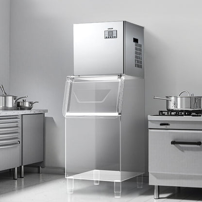 Gewerbliche Eismaschine – Eismaschine (nur Gehäuse), 250 kg/Tag, Edelstahl, mit programmierter Eisproduktion, Selbstreinigung, einstellbarer Eisdicke, ideal für Restaurants, Bars, Cafés und Hotels.