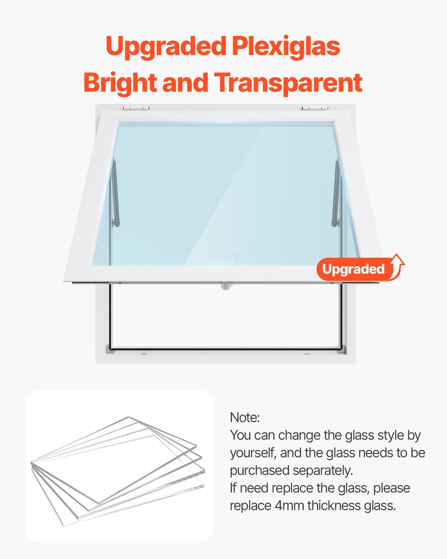 Verkaufsfenster 92x92 cm, Servicefenster mit Aluminiumlegierungsrahmen für Imbisswagen, bis zu 85 Grad schwenkbares Standfenster mit Markisentür und Zughaken, regendicht für Verkaufsanhänger