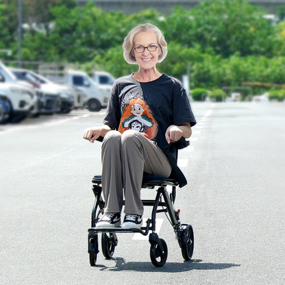 Rollstuhl aus Aluminiumlegierung, Transportstuhl, faltbar, 40 cm Sitzbreite, 99,8 kg