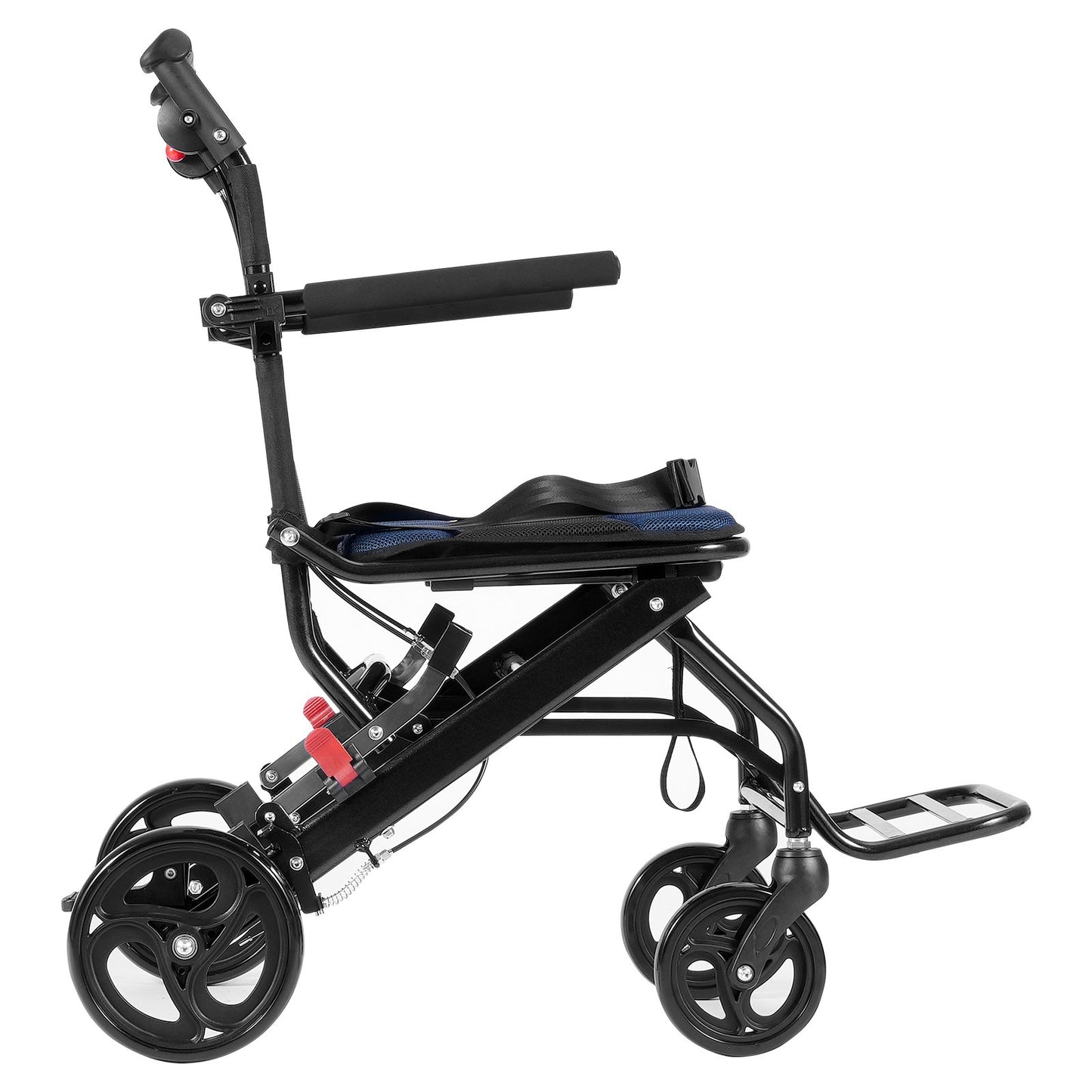 Rollstuhl aus Aluminiumlegierung, Transportstuhl, faltbar, 40 cm Sitzbreite, 99,8 kg