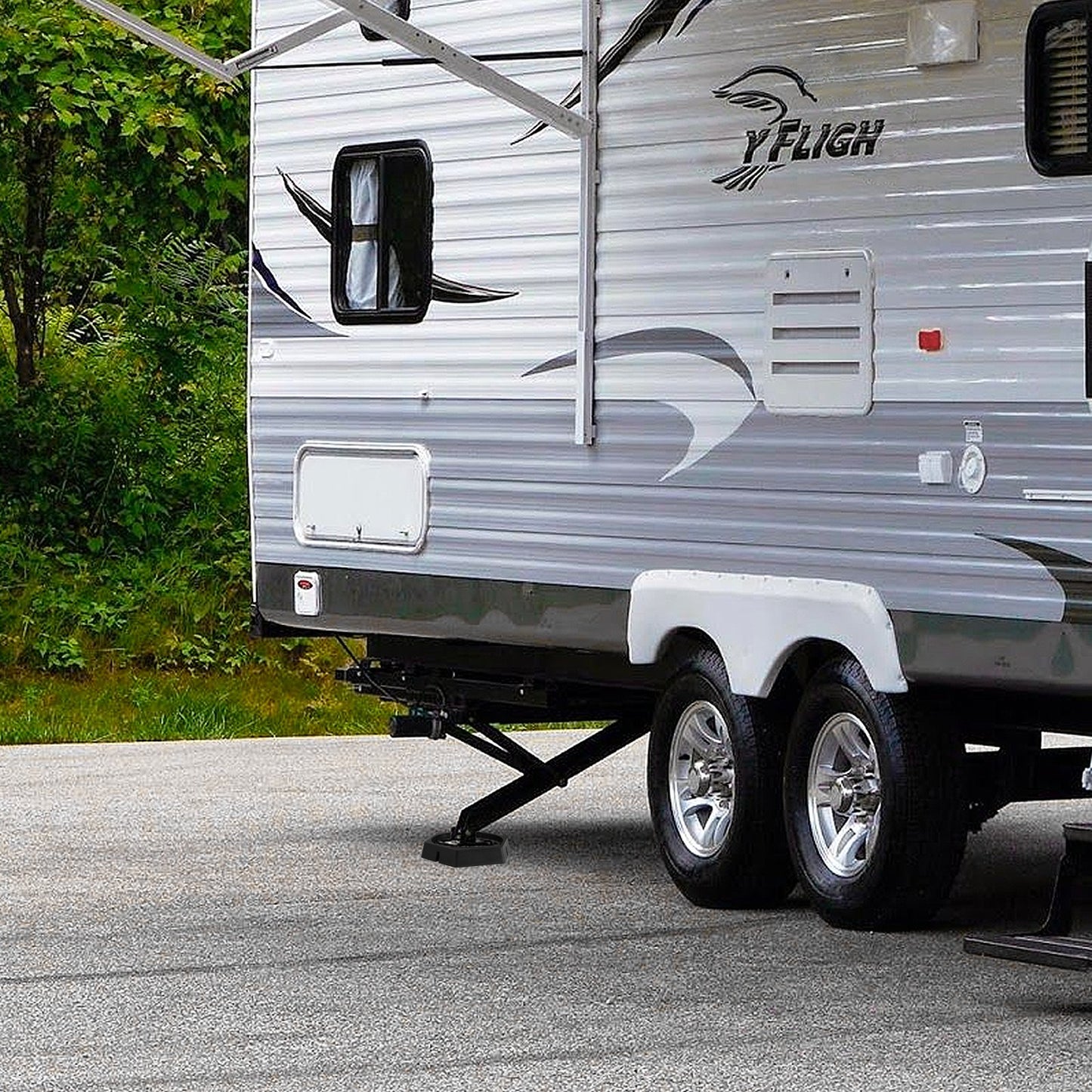 RV Leveling Pads, 9 Inch Round Landing Feet, Permanent Attached Jack Stabilizers, Rubber Jack Pads, 5000 lbs Capacity per RV Jack Pad, 5th Wheels, Travel Trailers, Class A/C Motorhomes (6-Pack)