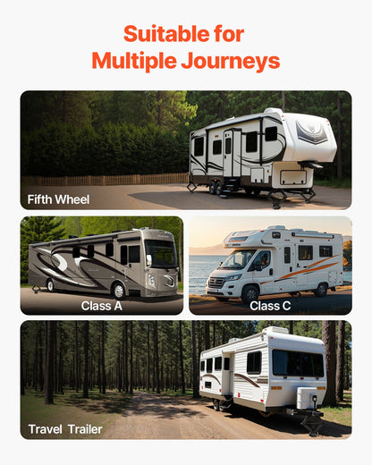 RV Leveling Pads, 4-Pack Rubber Trailer Jack Pads, Each with 5000 lbs Capacity, Jack Stabilizer Pad with Large Surface Area, Suitable for 5.5" Square Jack Feet, 5th Wheels Class A/C Motorhomes