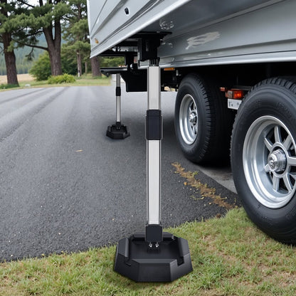 RV Leveling Pads, 4-Pack Rubber Trailer Jack Pads, Each with 5000 lbs Capacity, Jack Stabilizer Pad with Large Surface Area, Suitable for 5.5" Square Jack Feet, 5th Wheels Class A/C Motorhomes