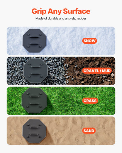 RV Leveling Pads, 4-Pack Rubber Trailer Jack Pads, Each with 5000 lbs Capacity, Standard Jack Stabilizer Pad with Large Surface Area, Ideal for Scissor Jack Feet 5th Wheels Class A/C Motorhomes