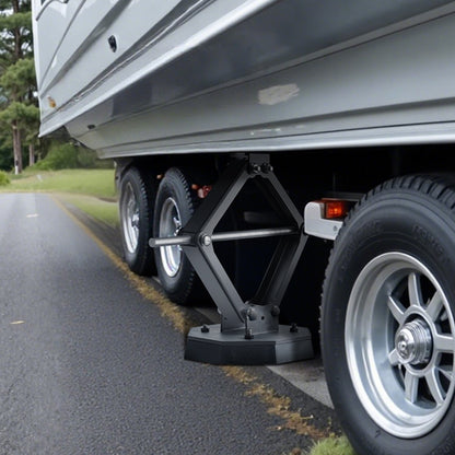 RV Leveling Pads, 4-Pack Rubber Trailer Jack Pads, Each with 5000 lbs Capacity, Standard Jack Stabilizer Pad with Large Surface Area, Ideal for Scissor Jack Feet 5th Wheels Class A/C Motorhomes