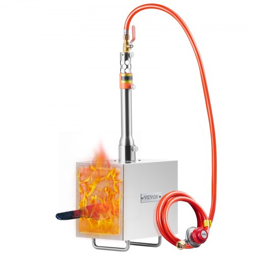 Tragbare Propangas-Esse, 1-flammige Hufschmiede-Esse, 2600℉ Werkzeug- und Messerherstellungs-Gasschmiede, quadratische Edelstahl-Gasschmiedewerkzeuge und -ausrüstung mit großem Fassungsvermögen für die Metallschmiedekunst